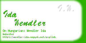 ida wendler business card